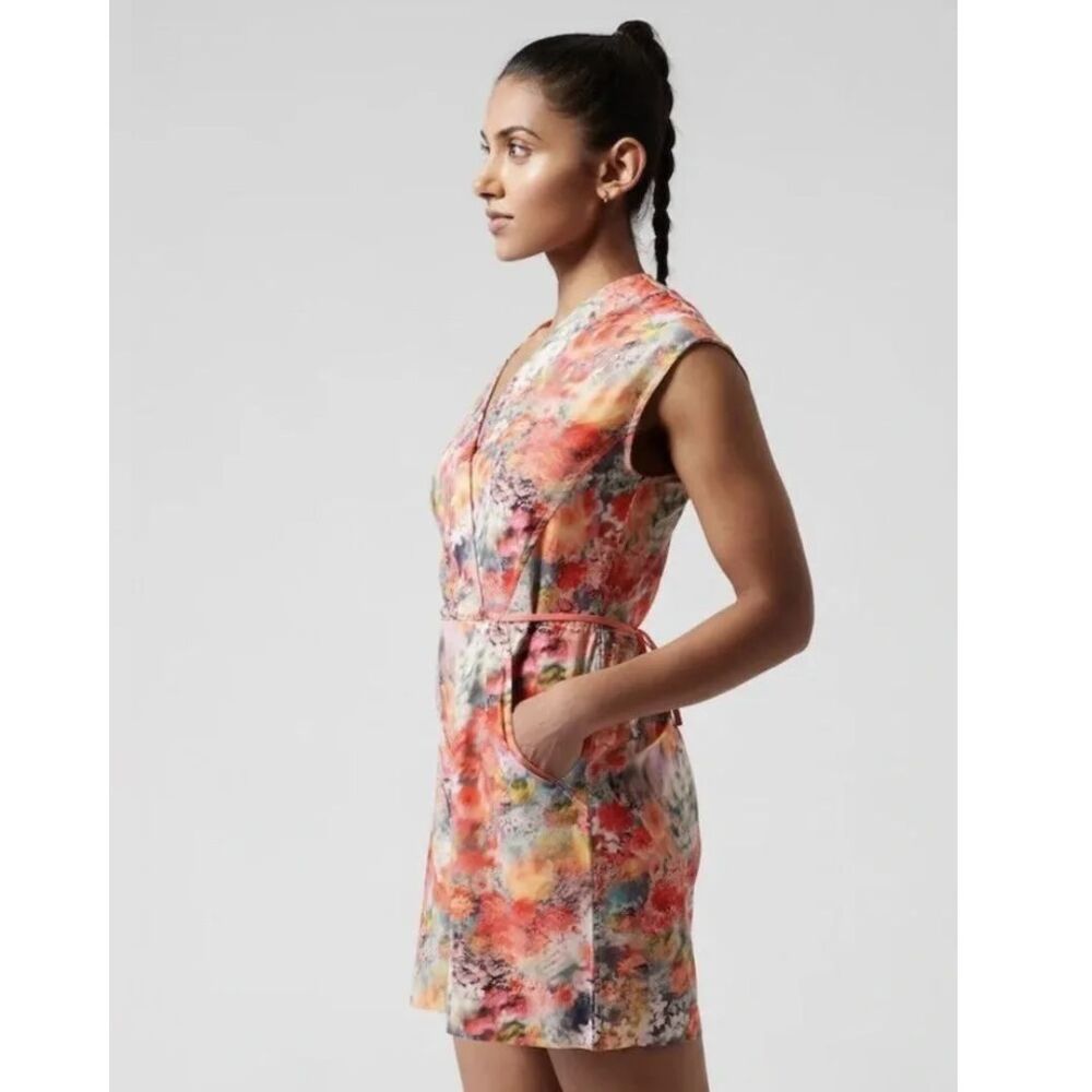 Athleta Floral Marlow Romper Renewed Bloom Pink Size Small - Picture 3 of 16